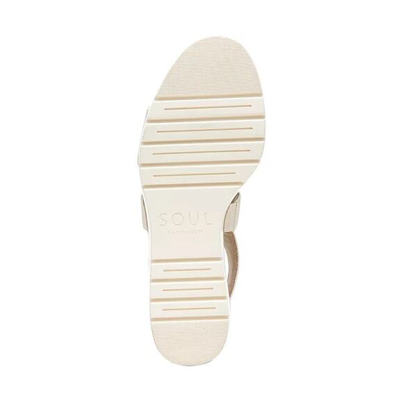 Soul Naturalizer Women's Goodtimes Leather Wedge Sandals, Porcelain Size 7.5M - Picture 5 of 5